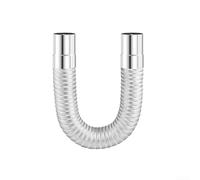 Tuyau de cheminée en acier inoxydable, coude extensible de 50 mm, feuille d'aluminium pour chauffage au gaz 0,65-1,5 m