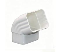 Tuyau de descente carré en PVC coudé 90 degrés blanc eau de pluie (A) | Coude à 90 degrés, interface carrée, PVC, finition blanche, utilisation de toiture résidentielle