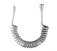 Tuyau de douche flexible en spirale en polyuréthane - Design à ressort télescopique - Léger et anti-explosion - 5 m - Gris et blanc - Installation sans outil pour salle de bain (5 mètres, gris)