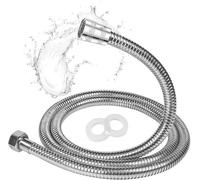 Tuyau de douche Ibenzoa® de 300 cm – en acier inoxydable résistant aux pliures, finition chromée, tuyau intérieur en EPDM, raccords en laiton, joint universel, adapté pour la salle de bain et les camp
