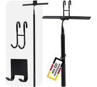 Tuyau de douche télescopique - Grattoir à sol, raclette pour fenêtres - Nettoyage de la douche - Joint en silicone amovible - Largeur : 35 cm - Noir