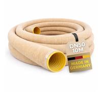 Tuyau de drainage DN50 10 m avec non-tissé filtrant - Tuyau en PVC fendu et perforé flexible - Empêche le colmatage et la boue