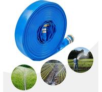 Tuyau de drainage - Tuyau de lavage à contre-courant pour piscine - Diamètre 5,1 cm - Longueur 30,5 m - Tuyau plat Pour pompe, industrie, agriculture - Bleu ciel