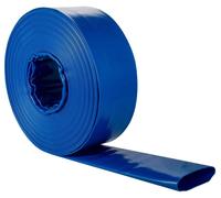 Tuyau de drainage - Tuyau plat en PVC renforcé, 76 mm x 32 m - Tuyau d'eau pour applications lourdes - Pour pompes et drainage - Livré avec colliers de serrage - Couleur vert armée