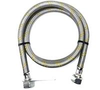 Tuyau de gaz flexible renforcé en acier inoxydable 1,5 m - 21,8 mm LH Connecteurs bidirectionnels - Tuyau GPL/propane pour caravane, camping-car, barbecue et restauration