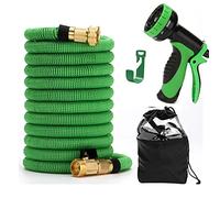Tuyau de jardin 75 300 pieds extensible - tuyau flexible lger extensible tuyau d'eau durable avec des raccords en laiton massif de 3/4 pouces, pour l'arrosage et le lavage