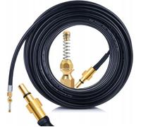 Tuyau de Nettoyage Canalisation 30 m - Buse Ressort Laiton | 60°C | Compatible Nettoyeur Black+Decker, Bosch, Stanley