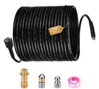 Tuyau de nettoyage de canalisations, 20 mètres, 400 bars, adaptateur M22, 2 buses