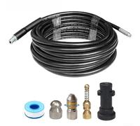 Tuyau de nettoyage de canalisations d'égout haute pression - pour KARCHER - pour K1-K5 - Kit de débouchage de tuyaux en caoutchouc flexible avec connecteurs de buses - pour équipement d'alimentation