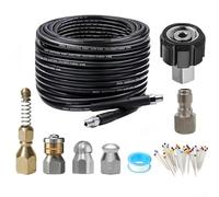 Tuyau de nettoyage de vidange haute pression, tuyau flexible de nettoyage de canalisation, 10 m, pour rondelles Karcher, design anti-torsion avec buse en laiton