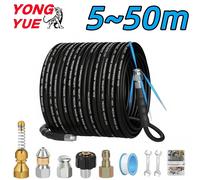 Tuyau de nettoyage d'eau de vidange d'égout 5 ~ 50m, 5800psi, Machine de nettoyage à pression, tuyau 1/4 "NPT, buse de nettoyage de canalisations, Kit de jet d'égout 15m