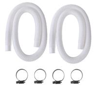 Tuyau de Piscine - 2Pcs - 32mm - PVC Transparent - 150cm/59in - Blanc - pour Pompe de Piscine