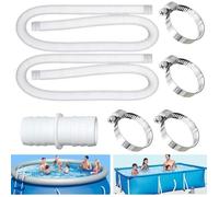 Tuyau de piscine - 2Pcs - Blanc - Diamètre 32mm - Avec 4 colliers serrage métalliques