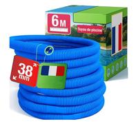 Tuyau de piscine 38mm 6m bleu - Flexible & démontable - Raccord pour pompe, Skimmer & filtre à sable - Tuyau de pompe 38 mm