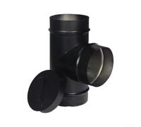Tuyau de poêle 3 voies en acier inoxydable - Conduit pour cheminée avec registre pour bois - Résistant haute température 100mm(125)