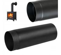 Tuyau de Poêle Noir Ø 180 mm - Longueur 0,5 m 500 mm - Acier Épais 2 mm - Conduit de Fumée Haute Température, Étanche et Résistant - Pour Poêles à Bois, Cheminées et Inserts