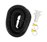 Tuyau de Pompe de Cale de 2 M, Kit D'installation de Pompe de Cale Marine avec 2 Colliers de Serrage en Acier Inoxydable et Raccord Traversant Flexible en PVC pour Bateau, Yacht(1-1/8inBlack(29mm))