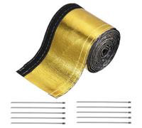Tuyau de protection thermique en aluminium, diamètre intérieur de 25 mm, longueur de 300 cm, couleur or, avec attaches de câble