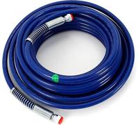 Tuyau de pulvérisation de peinture Airless - Tuyau haute pression - 15,24 m - 6,35 mm - 3300 PSI - Avec tresse en acier - Résistant à la corrosion - Bleu