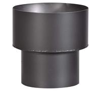 Tuyau de raccordement pour cheminée, avec rosace, noir, 100 mm, pour conduits de cheminée