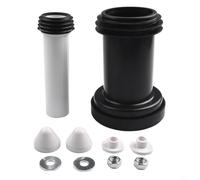 Tuyau de raccordement pour toilettes et bidet avec raccords de chasse d'eau et de vidange, couvercle en chrome satiné, compatible avec réservoir Duofix suspendu au mur pour installation de salle de