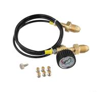 Tuyau de recharge pour cylindre Argon BS 341 N° 3 UK - G 5/8 RH INT Adaptateur de transfert pour bouteilles de gaz - Acier inoxydable haute pression pour ligne tressée 90 cm (style 5)