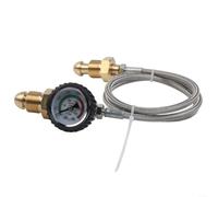 Tuyau de recharge pour cylindre Argon BS 341 N° 3 UK - G 5/8 RH INT Adaptateur de transfert pour bouteilles de gaz - Acier inoxydable haute pression pour ligne tressée 90 cm (style 1)