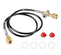 Tuyau de transfert haute pression de 1,5 m, raccord à droite avec manomètre | 2×W21,8×1/14" DIN477 | 300 bars pour CO₂, argon, hélium, azote (150 cm)