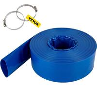 Tuyau de vidange, 2 po x 105 pi, tuyau plat en PVC, tuyau de vidange à contre-courant robuste avec colliers de serrage, résistant aux intempéries et à l'éclatement, idéal pour les piscines et le trans