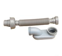 Tuyau de vidange de baignoire réglable anti-douche avec raccord coudé et bouchon pour bonde d'évier de salle de bain Tuyau flexible en PVC Installation simple Blanc (gris)