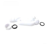 Tuyau de vidange d'évier en polypropylène avec siphon coudé en S pour décharge directe, évacuation de sol de lavabo anti-odeur, fixation de plomberie en plastique étanche pour tuyaux de 32 mm