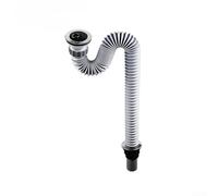 Tuyau de vidange extensible en acier inoxydable, fixation anti-odeur de 50 mm avec couvercle en PVC pour différentes configurations