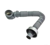 Tuyau de vidange flexible pour baignoire et évier - Kit adaptateur de tuyau d'évacuation télescopique anti-odeur en plastique PP pour machine à laver et lave-vaisselle - Gris