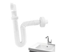 Tuyau de vidange flexible - Siphon de lavabo réglable pour un drainage anti-fuite, contrôle du débit d'eau facile à installer avec verrou rotatif, connecteur d'évier idéal pour salle de bain