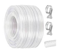 Tuyau d'eau potable, tuyau renforcé en PVC, tuyau d'arrosage avec collier de serrage, tuyau de jardin, tuyau d'irrigation, tuyau d'air flexible, tuyau de carburant (25x32mm,10Meter)