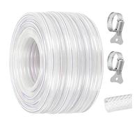 Tuyau d'eau potable, tuyau renforcé en PVC, tuyau d'arrosage avec collier de serrage, tuyau de jardin, tuyau d'irrigation, tuyau d'air flexible, tuyau de carburant (20x25mm,10Meter)
