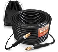 Tuyau Deboucheur Canalisation 10m avec Raccord Rapide Compatible avec K2-K7 | 400bar Flexible Tuyaux pour Nettoyeur Haute Pression, Kit Furet Accessoire, Rallonge, Remplacement, Compatible avec Kärcher