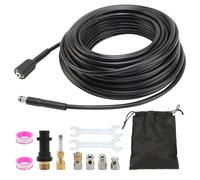 Tuyau Déboucheur Canalisation 30M Haute Pression 400 Bar | Compatible Karcher K2 K3 K4 K5 K6 K7, Kit Nettoyage Égouts avec 5 Buses & Adaptateur, Anti-Enchevêtrement