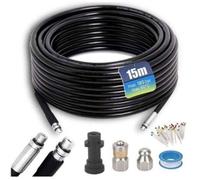 Tuyau Déboucheur Canalisation karcher 15M, XU,180Bar 60℃, Furet karcher compatible avec adaptateurs pour Kärhcer K2, K3, K4, K5, K