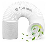 Tuyau d'échappement pour climatiseur portable - PZCC - Diamètre 150 mm - Longueur 150 cm - Adaptateur inclus