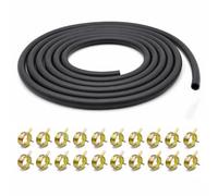 Tuyau d'Essence, Kit Tuyau de Carburant, 2,4 Mètre avec 20 Colliers, pour Petit Moteur, Transfert Liquides, Auto-Amorçante, Durite Essence à Couper pour Essence, Diesel, Huile, et Aquarium