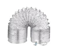 Tuyau D'evacuation D'air Flexible, Tuyau Climatiseur Mobile, Gaine Alu Flexible, Gaine Alu Semi-Rigide en Aluminium Double Couche avec Fil D'acier, pour Hotte Aspirante, Ventilateur Tubulair(5m,120mm)