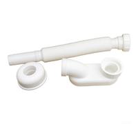 Tuyau d'évacuation de douche flexible extensible avec couvercle anti-odeur en PVC, avec coude et capuchon, assemblage simple pour réparation de plomberie à domicile (blanc)