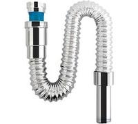 Tuyau d'Évacuation Flexible 41cm pour Évier / Lavabo Finition Chromée Renforcé Avizar Argent Argent
