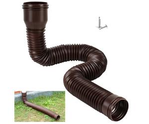Tuyau d'extension flexible pour descente de gouttière, extensible 35-150cm, plastique durable, anti-UV, raccord universel, brun