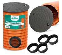 Tuyau Drainage Tube Montée Regard Révision 50 cm DN315 Noir Couvercle 4x Joint 160 mm Entretien Égout Contrôle Durable Résistant Pression Inspection Facile Souterrain