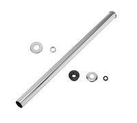 Tuyau Droit D'urinoir 300mm et Cache Décoratif Métal Argenté | Kit de Remplacement pour Toilettes avec Anneau en Caoutchouc, Adapté aux Robinets de Chasse et Salles de Bain Publiques