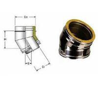 Tuyau en acier inoxydable double paroi, qualité AISI 316, coudé, diamètre 180/230