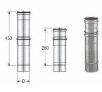 Tuyau en acier inoxydable monoparoi, type AISI 316, élément télescopique, diamètre 200