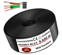 MAS Premium Câble d'alimentation en caoutchouc H07RN-F 4G2,5 mm² de 5 à 100 m - Câble de chantier flexible avec conducteur de protection pour appareils lourds (5 m)